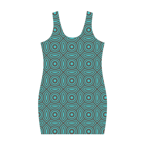 blue geometric pattern Medea Vest Dress (Model D06)