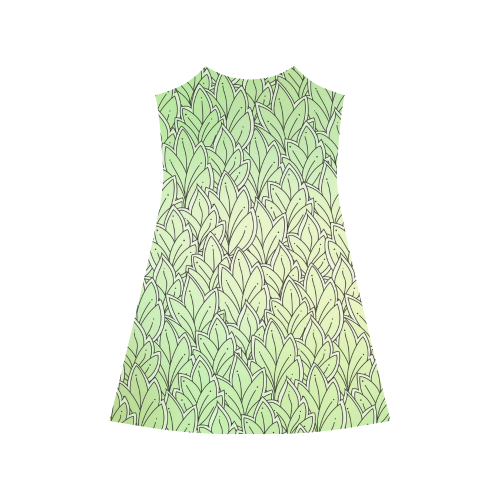 Mandy Green - Leaves Pattern Alcestis Slip Dress (Model D05)