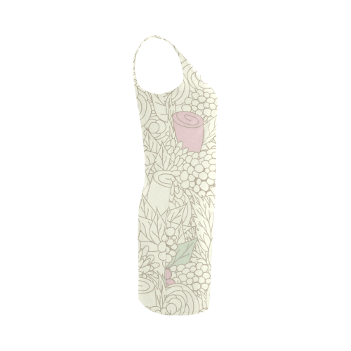 vintage flower pattern Medea Vest Dress (Model D06)