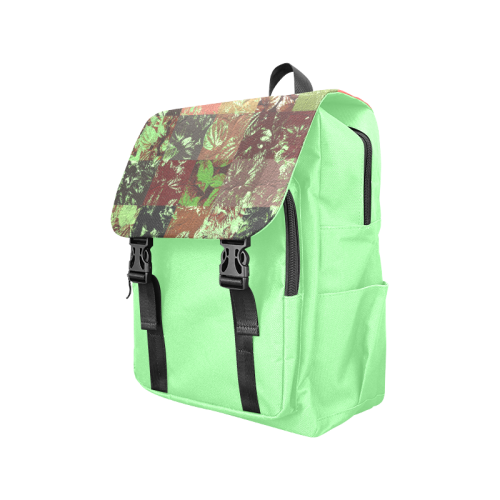 Foliage Patchwork #4 Light Green - Jera Nour Casual Shoulders Backpack (Model 1623)