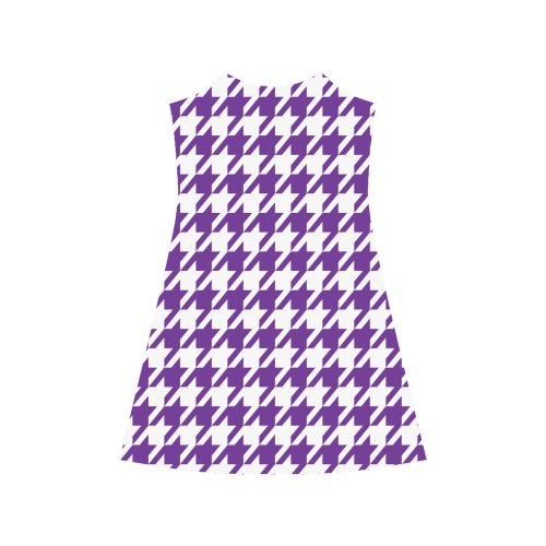 royal purple and white houndstooth classic pattern Alcestis Slip Dress (Model D05)