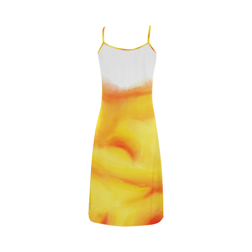 yellow orange red water color abstract art Alcestis Slip Dress (Model D05)