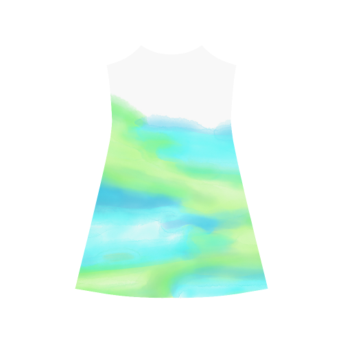 blue green water color abstract art Alcestis Slip Dress (Model D05)