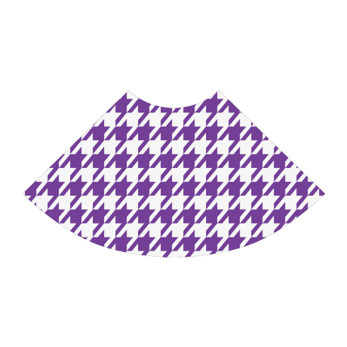 royal purple and white houndstooth classic pattern Atalanta Sundress (Model D04)