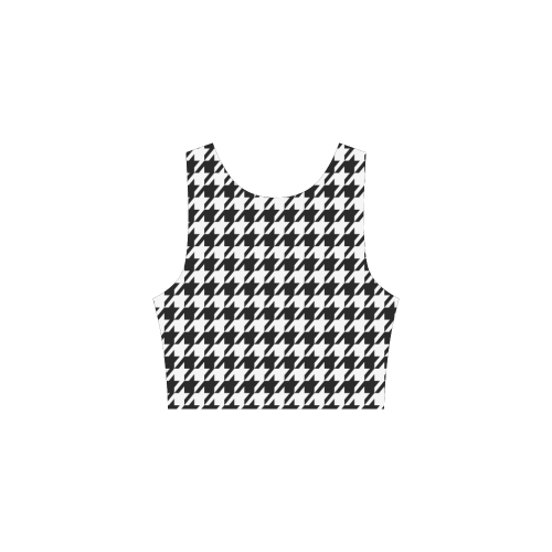 black and white houndstooth classic pattern Atalanta Sundress (Model D04)