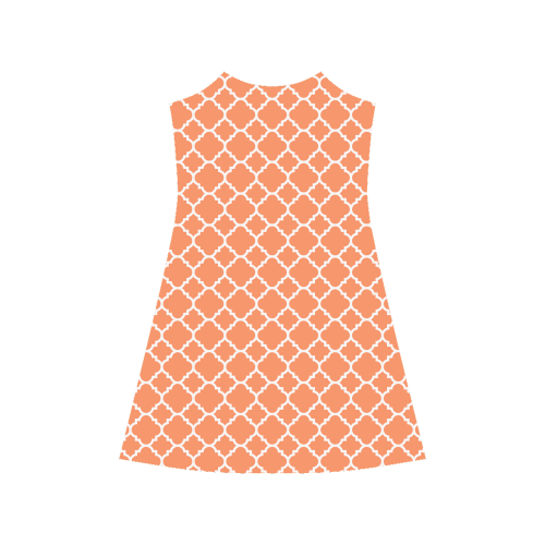 orange white quatrefoil classic pattern Alcestis Slip Dress (Model D05)