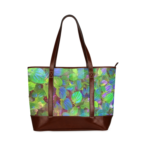 Foliage Patchwork #10 - Jera Nour Tote Handbag (Model 1642)