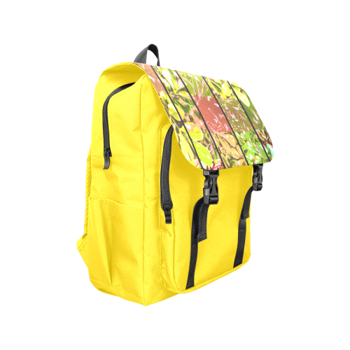 Foliage Patchwork #5 Yellow - Jera Nour Casual Shoulders Backpack (Model 1623)