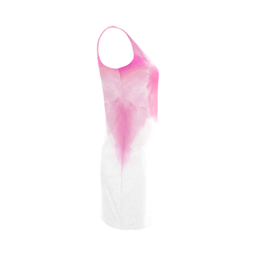 pink watercolor abstract art Medea Vest Dress (Model D06)