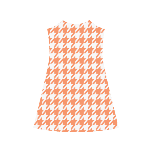 orange and white houndstooth classic pattern Alcestis Slip Dress (Model D05)