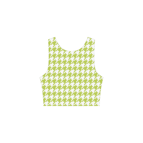 spring green and white houndstooth classic pattern Atalanta Sundress (Model D04)