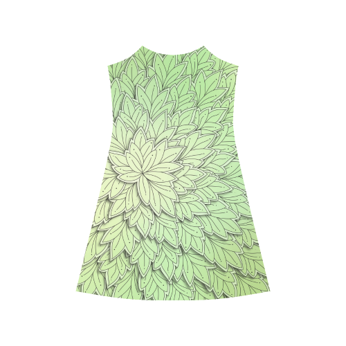Mandy Green floating Leaves Alcestis Slip Dress (Model D05)