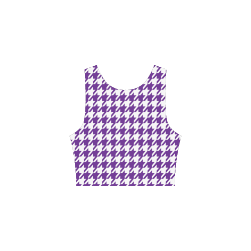 royal purple and white houndstooth classic pattern Atalanta Sundress (Model D04)