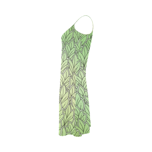 Mandy Green - Leaves Pattern Alcestis Slip Dress (Model D05)