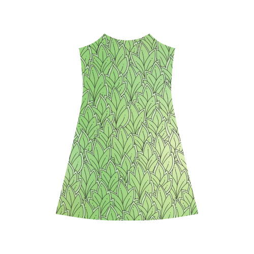 Mandy Green - Leaves Pattern2 Alcestis Slip Dress (Model D05)