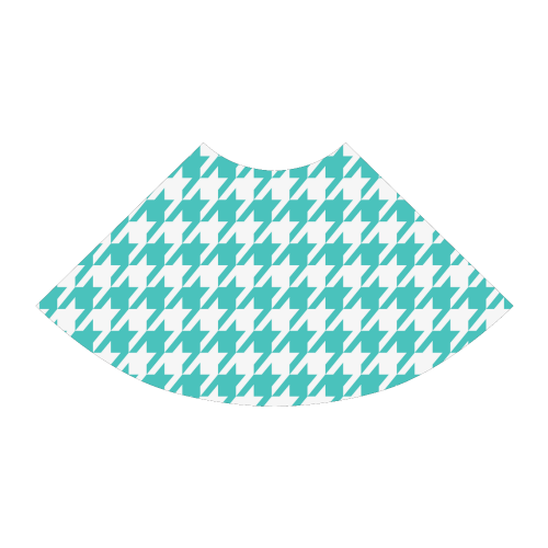 turquoise and white houndstooth classic pattern Atalanta Sundress (Model D04)