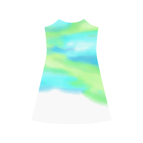 blue green water color abstract art Alcestis Slip Dress (Model D05)