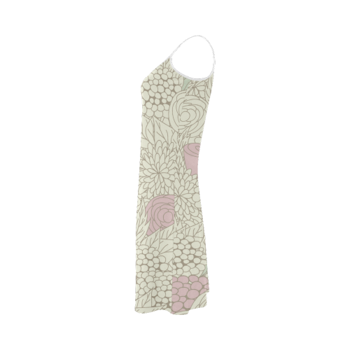 vintage flower pattern Alcestis Slip Dress (Model D05)