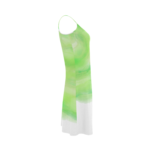 bright green watercolor abstract art Alcestis Slip Dress (Model D05)