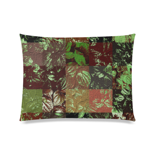 Foliage Patchwork #4 - Jera Nour Custom Zippered Pillow Case 20"x26"(Twin Sides)