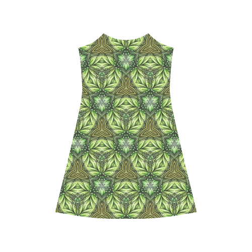 Mandy Green - Forest Triangles pattern Alcestis Slip Dress (Model D05)