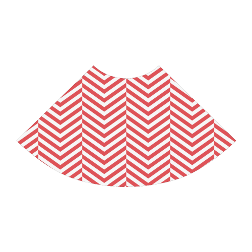 red and white classic chevron pattern Atalanta Sundress (Model D04)