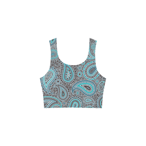 blue paisley mosaic design Atalanta Sundress (Model D04)