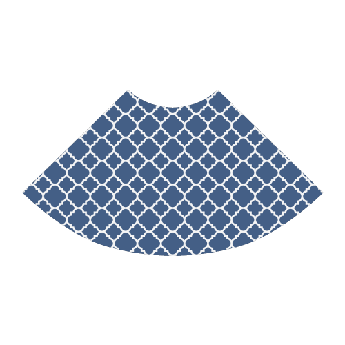 dark blue white quatrefoil classic pattern Atalanta Sundress (Model D04)