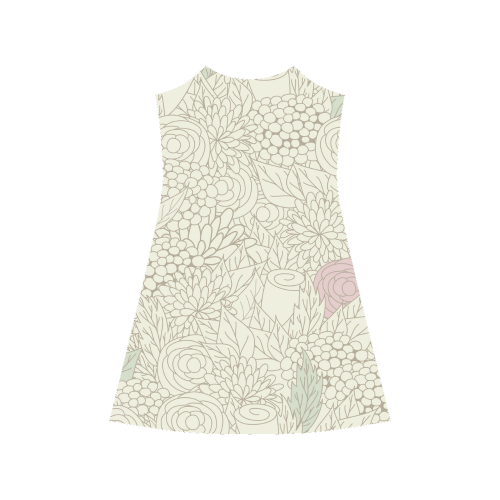 vintage flower pattern Alcestis Slip Dress (Model D05)