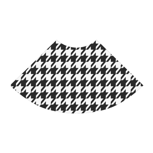 black and white houndstooth classic pattern Atalanta Sundress (Model D04)