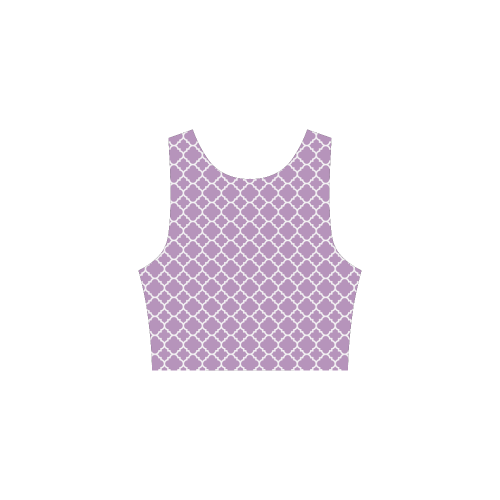 purple lilac white quatrefoil classic pattern Atalanta Sundress (Model D04)