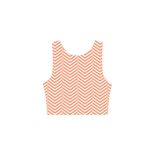 orange and white classic chevron pattern Atalanta Sundress (Model D04)