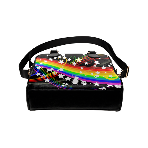 Colorful Rainbow and Flower Shoulder Handbag (Model 1634)