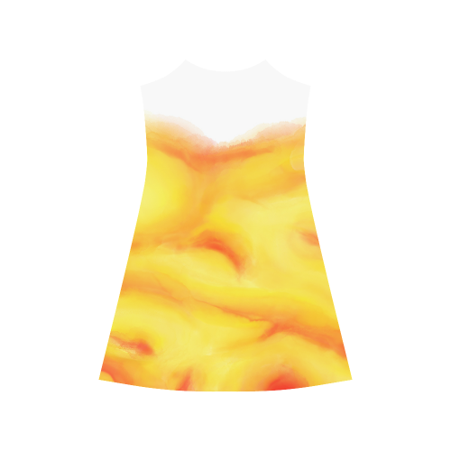 yellow orange red water color abstract art Alcestis Slip Dress (Model D05)