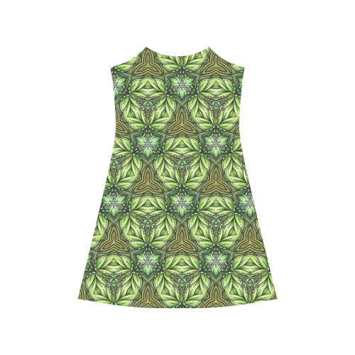 Mandy Green - Forest Triangles pattern Alcestis Slip Dress (Model D05)
