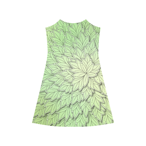 Mandy Green floating Leaves Alcestis Slip Dress (Model D05)