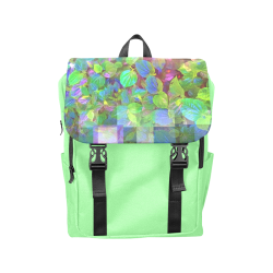 Foliage Patchwork #10 Light Green - Jera Nour Casual Shoulders Backpack (Model 1623)