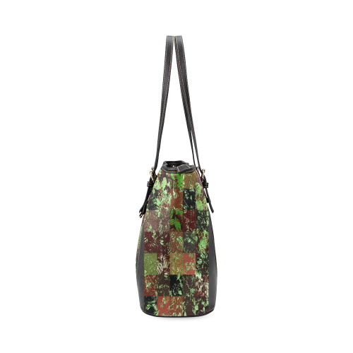 Foliage Patchwork #4 - Jera Nour Leather Tote Bag/Large (Model 1640)
