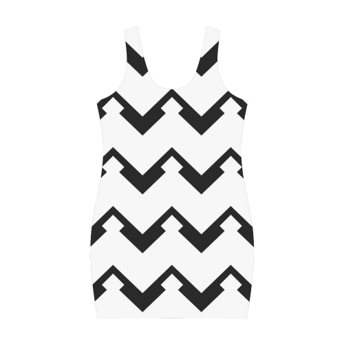 Chevron black and white  1 Medea Vest Dress (Model D06)