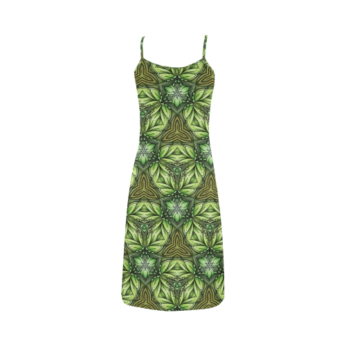 Mandy Green - Forest Triangles pattern Alcestis Slip Dress (Model D05)