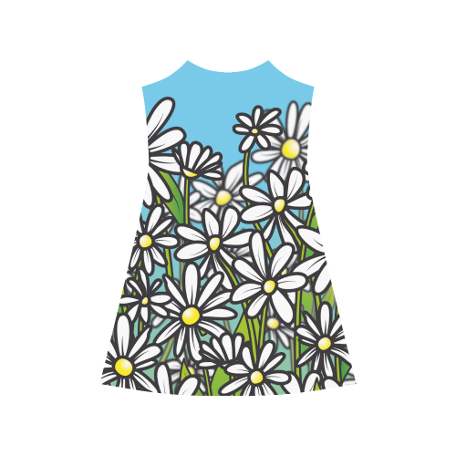 white daisy field flowers Alcestis Slip Dress (Model D05)