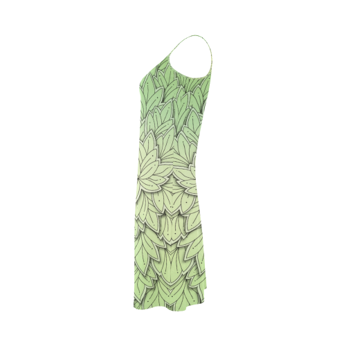 Mandy Green floating Leaves Alcestis Slip Dress (Model D05)