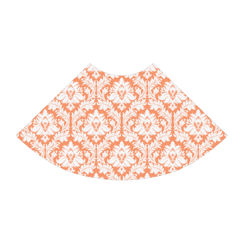 damask pattern orange and white Atalanta Sundress (Model D04)