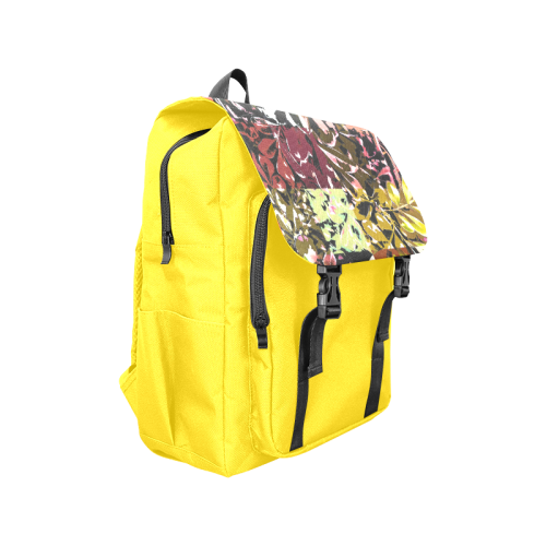 Foliage Patchwork #6 Yellow - Jera Nour Casual Shoulders Backpack (Model 1623)