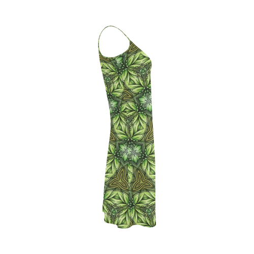 Mandy Green - Forest Triangles pattern Alcestis Slip Dress (Model D05)