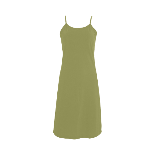 Moss Color Accent Alcestis Slip Dress (Model D05)