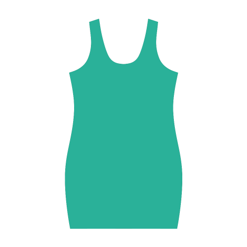 Peacock Green Color Accent Medea Vest Dress (Model D06)