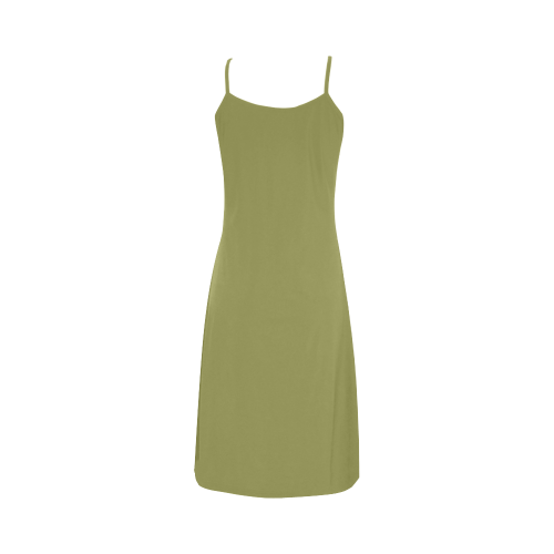 Moss Color Accent Alcestis Slip Dress (Model D05)