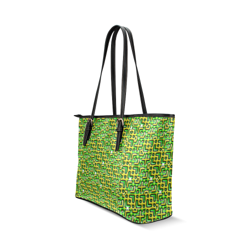 funny vivid pattern 6 Leather Tote Bag/Large (Model 1640)