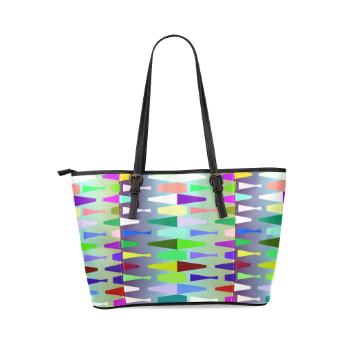 funny vivid pattern 4 Leather Tote Bag/Large (Model 1640)